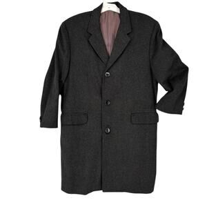 Vintage Cloth Made By Crombie Aberdeen Scotland Mens Overcoat Size 44 Gray